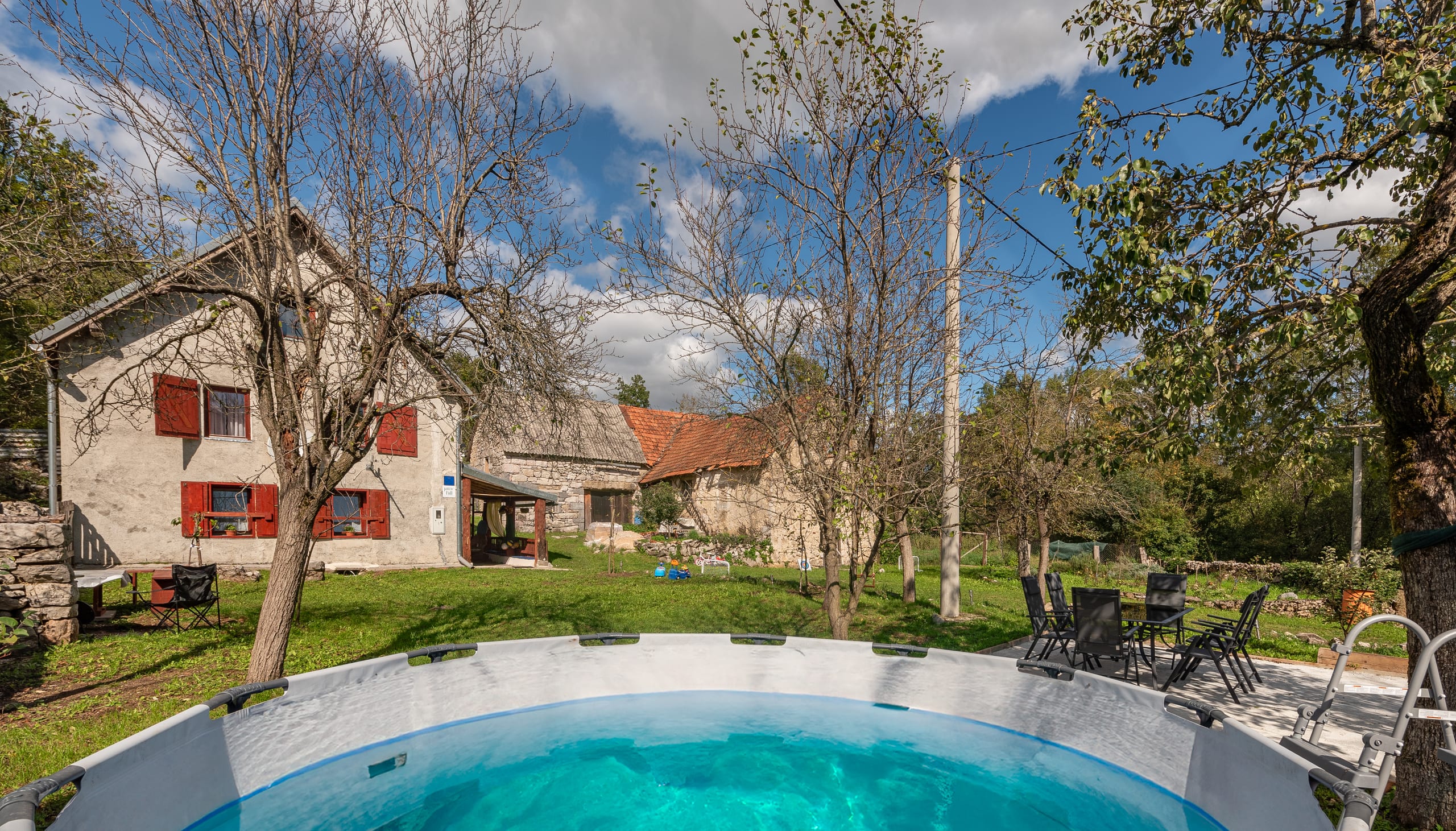 The pool from above